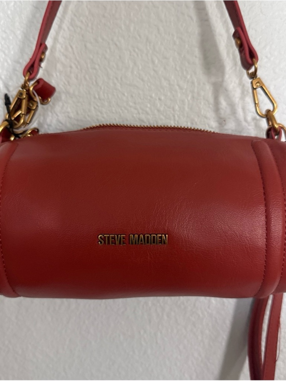 Steve Madden Red Barrel Mini Crossbody with Gold Hardware( Terracota)